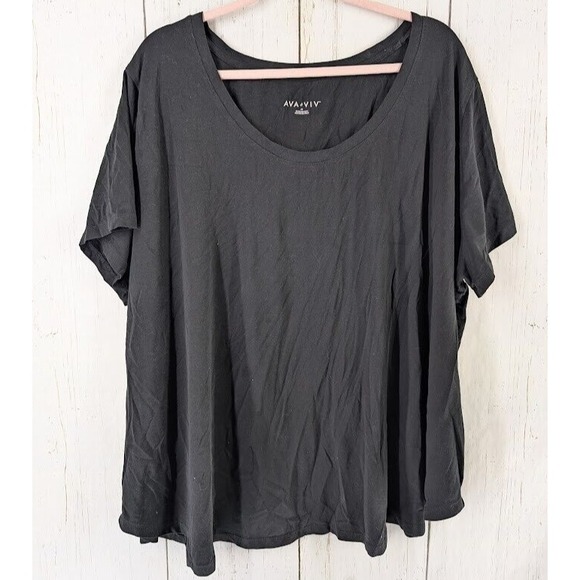 Ava & Viv Tops - Ava Viv Size 4X Black Cotton Short Sleeve Womens‎ Casual Top